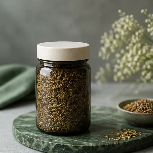 Primary packaging composition for Ginger Mint Herbal Blend