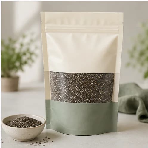 Primary packaging composition for Raw Chia Seeds